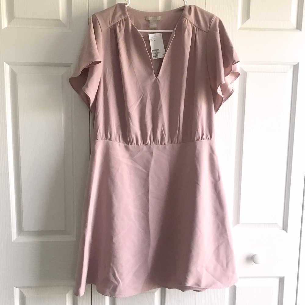H&M Fit & Flare V Neck Dress